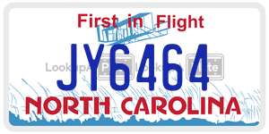 JY6464  license plate in NC