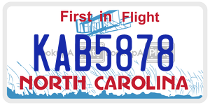 KAB5878 license plate in North Carolina