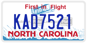 KAD7521 license plate in North Carolina