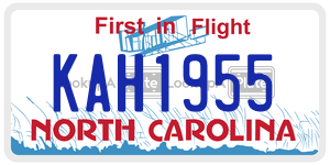 KAH1955  license plate in NC
