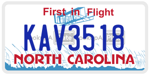 KAV3518  license plate in NC