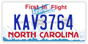 KAV3764 license plate in North Carolina