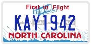 KAY1942  license plate in NC