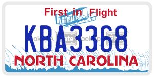 KBA3368 license plate in North Carolina