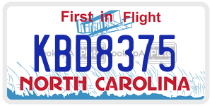 KBD8375  license plate in NC