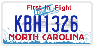 KBH1326 license plate in North Carolina