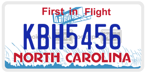KBH5456  license plate in NC