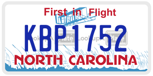 KBP1752 license plate in North Carolina
