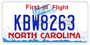 KBW8263  license plate in NC