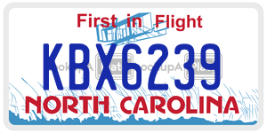 KBX6239  license plate in NC