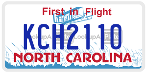 KCH2110 license plate in North Carolina
