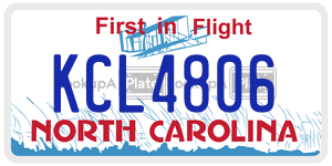 KCL4806 license plate in North Carolina