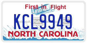 KCL9949  license plate in NC