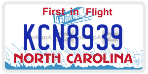 KCN8939  license plate in NC