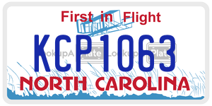 KCP1063 license plate in North Carolina