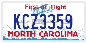 KCZ3359  license plate in NC