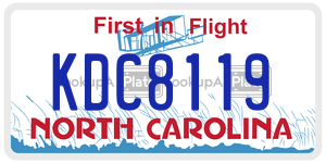 KDC8119 license plate in North Carolina