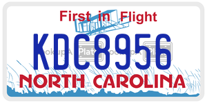KDC8956 license plate in North Carolina