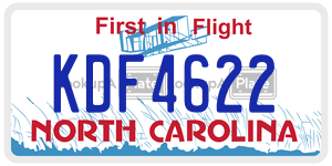KDF4622 license plate in North Carolina