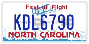 KDL6790  license plate in NC