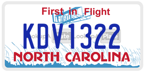 KDV1322 license plate in North Carolina