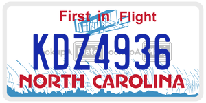KDZ4936  license plate in NC