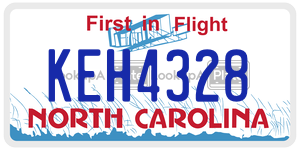 KEH4328 license plate in North Carolina