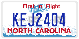 KEJ2404  license plate in NC