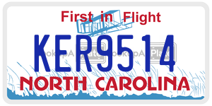 KER9514 license plate in North Carolina