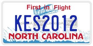 KES2012  license plate in NC