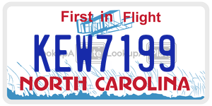 KEW7199 license plate in North Carolina