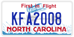 KFA2008  license plate in NC