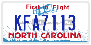 KFA7113 license plate in North Carolina