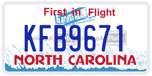 KFB9671  license plate in NC
