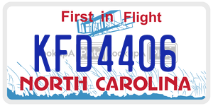 KFD4406  license plate in NC