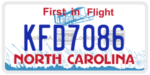 KFD7086  license plate in NC