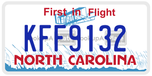 KFF9132 license plate in North Carolina