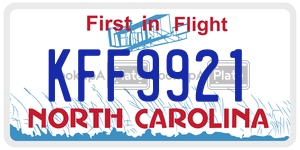 KFF9921 license plate in North Carolina