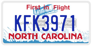 KFK3971 license plate in North Carolina
