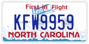 KFW9959 license plate in North Carolina