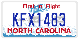 KFX1483  license plate in NC