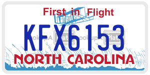 KFX6153  license plate in NC