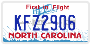 KFZ2906 license plate in North Carolina