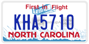KHA5710 license plate in North Carolina
