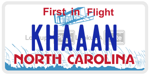 KHAAAN license plate in North Carolina