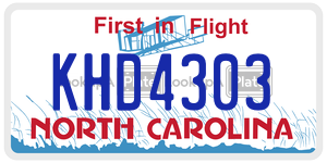 KHD4303 license plate in North Carolina