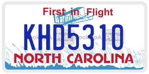 KHD5310 license plate in North Carolina