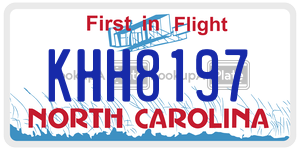 KHH8197  license plate in NC