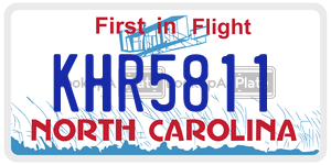 KHR5811 license plate in North Carolina