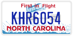 KHR6054 license plate in North Carolina